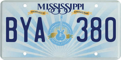 MS license plate BYA380