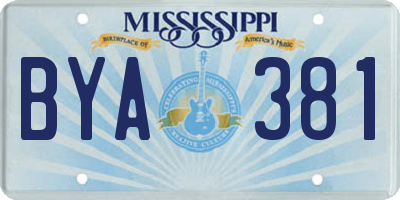 MS license plate BYA381
