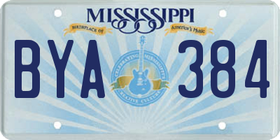 MS license plate BYA384