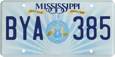 MS license plate BYA385