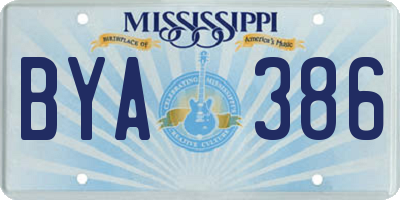 MS license plate BYA386