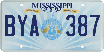 MS license plate BYA387