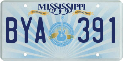 MS license plate BYA391