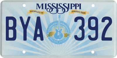 MS license plate BYA392