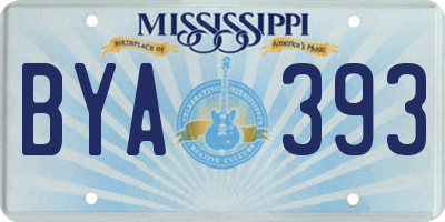MS license plate BYA393