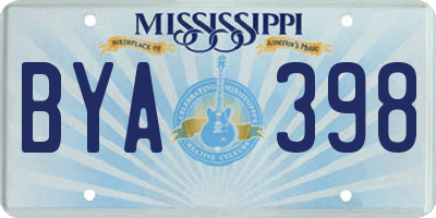 MS license plate BYA398