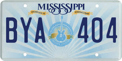MS license plate BYA404