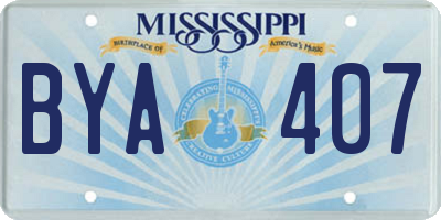 MS license plate BYA407