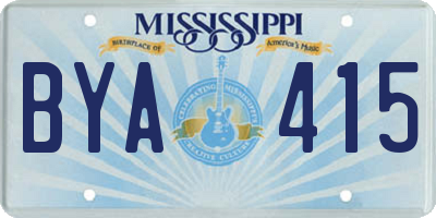 MS license plate BYA415