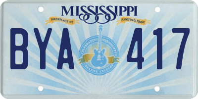 MS license plate BYA417
