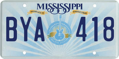 MS license plate BYA418