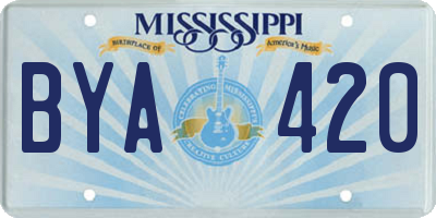 MS license plate BYA420