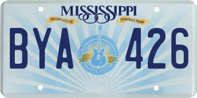 MS license plate BYA426
