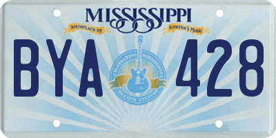 MS license plate BYA428