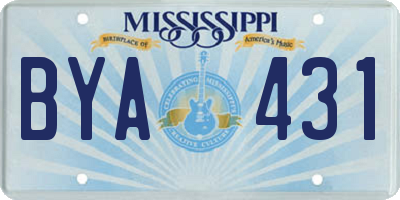 MS license plate BYA431