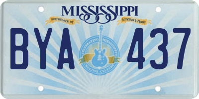 MS license plate BYA437