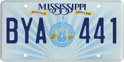 MS license plate BYA441