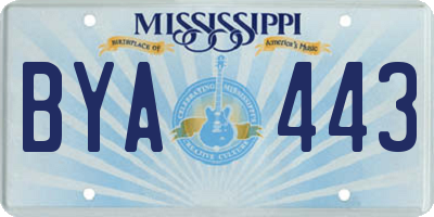MS license plate BYA443
