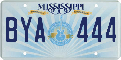MS license plate BYA444
