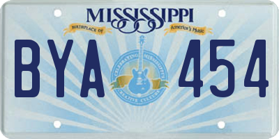MS license plate BYA454