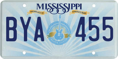 MS license plate BYA455