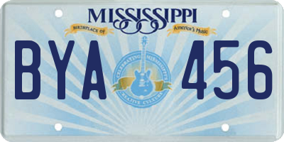 MS license plate BYA456