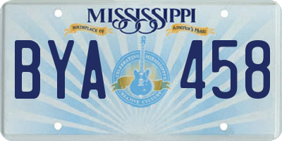MS license plate BYA458