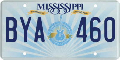 MS license plate BYA460