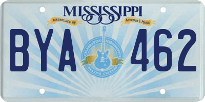 MS license plate BYA462