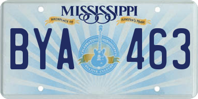 MS license plate BYA463