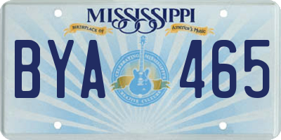 MS license plate BYA465