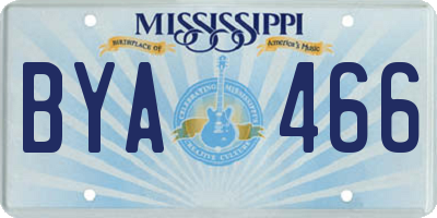 MS license plate BYA466