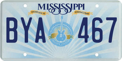 MS license plate BYA467
