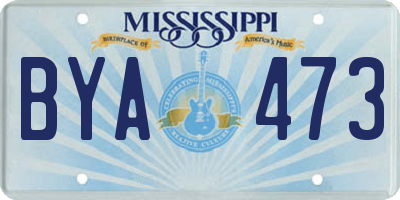 MS license plate BYA473