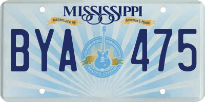 MS license plate BYA475