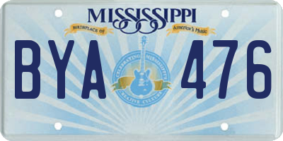 MS license plate BYA476
