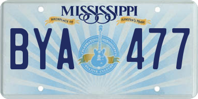 MS license plate BYA477