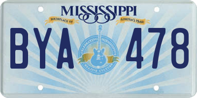 MS license plate BYA478