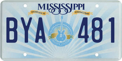 MS license plate BYA481