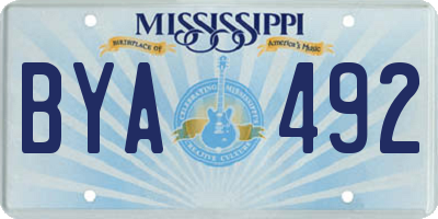 MS license plate BYA492
