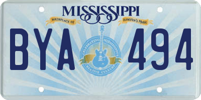 MS license plate BYA494