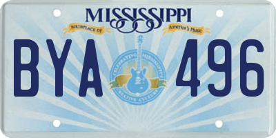 MS license plate BYA496