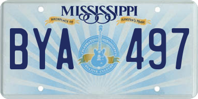 MS license plate BYA497