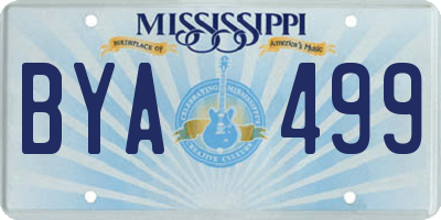 MS license plate BYA499