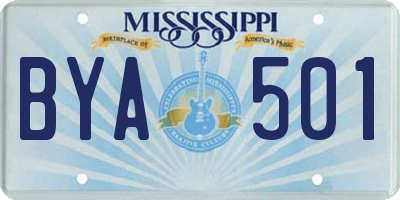 MS license plate BYA501
