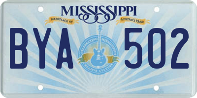 MS license plate BYA502