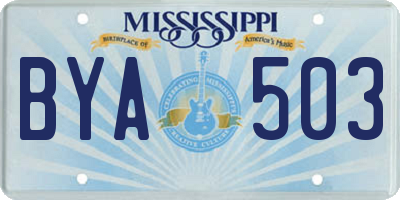 MS license plate BYA503