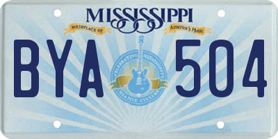 MS license plate BYA504