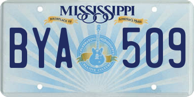 MS license plate BYA509