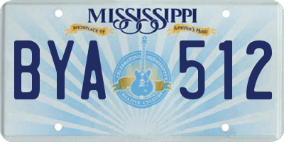 MS license plate BYA512